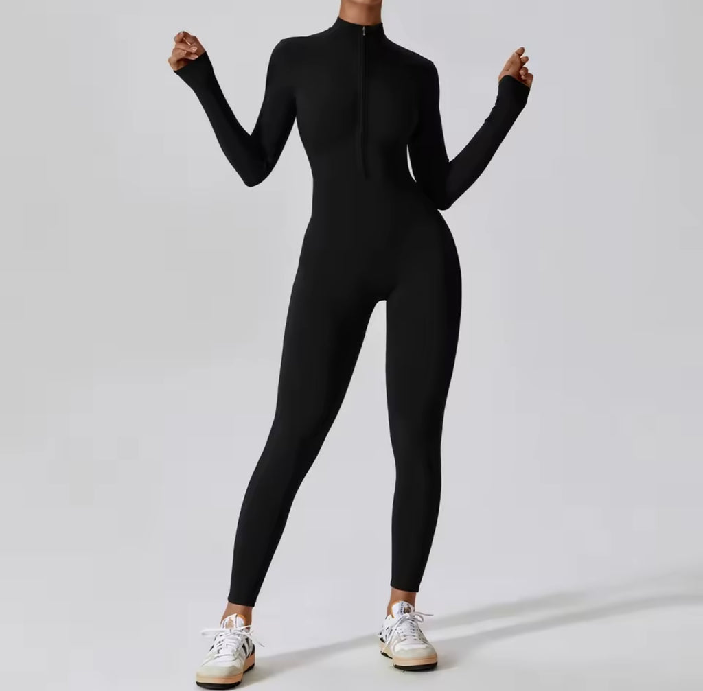 Aesthetic Long Sleeve Zipper Workout Boilersuit