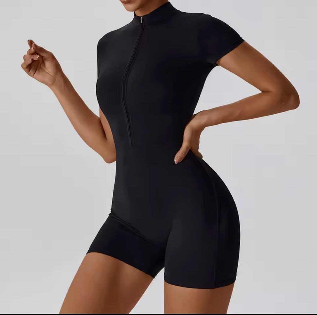 Fitness Summer Workout Jumpsuit Zipper