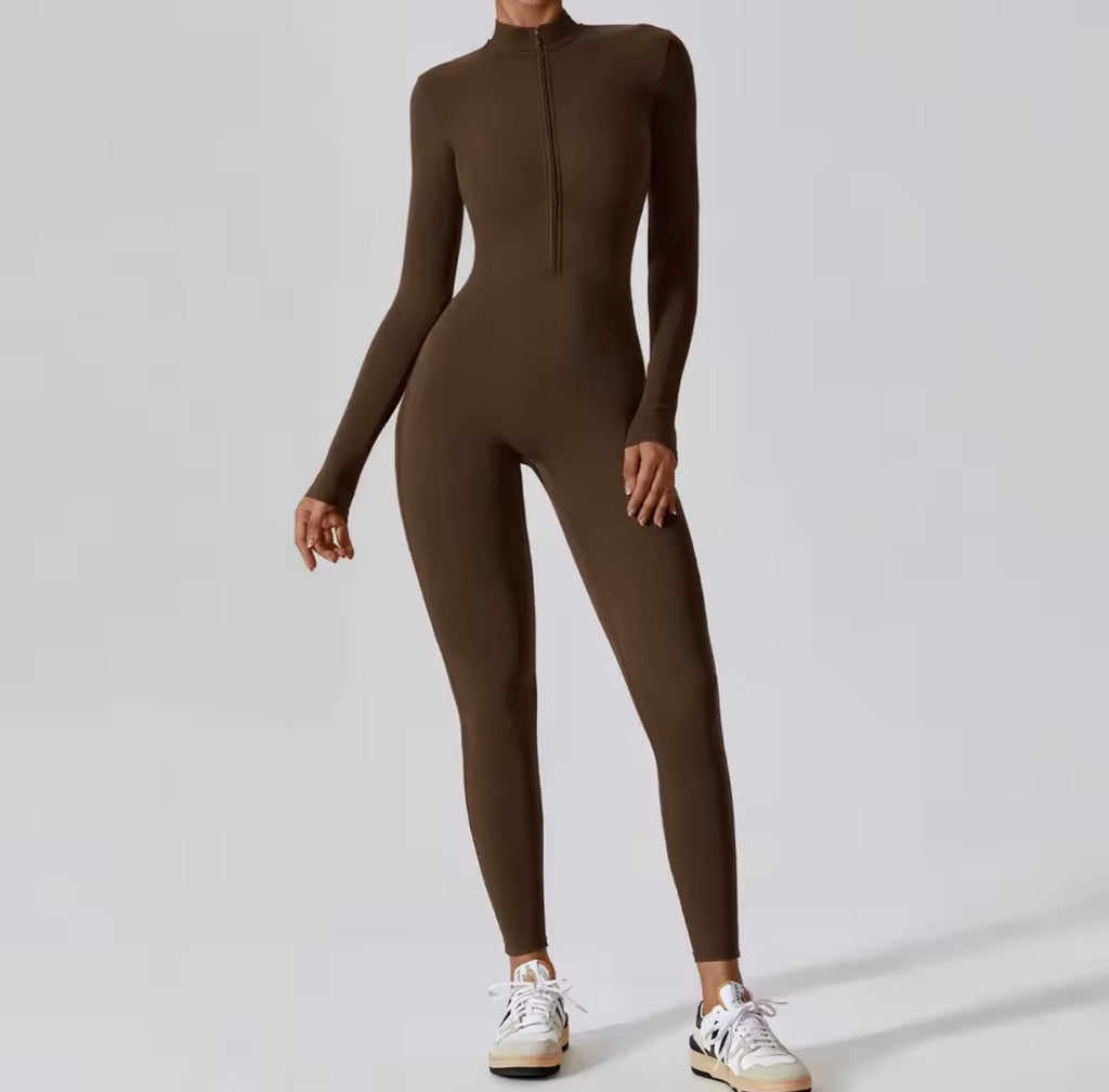 Aesthetic Long Sleeve Zipper Workout Boilersuit