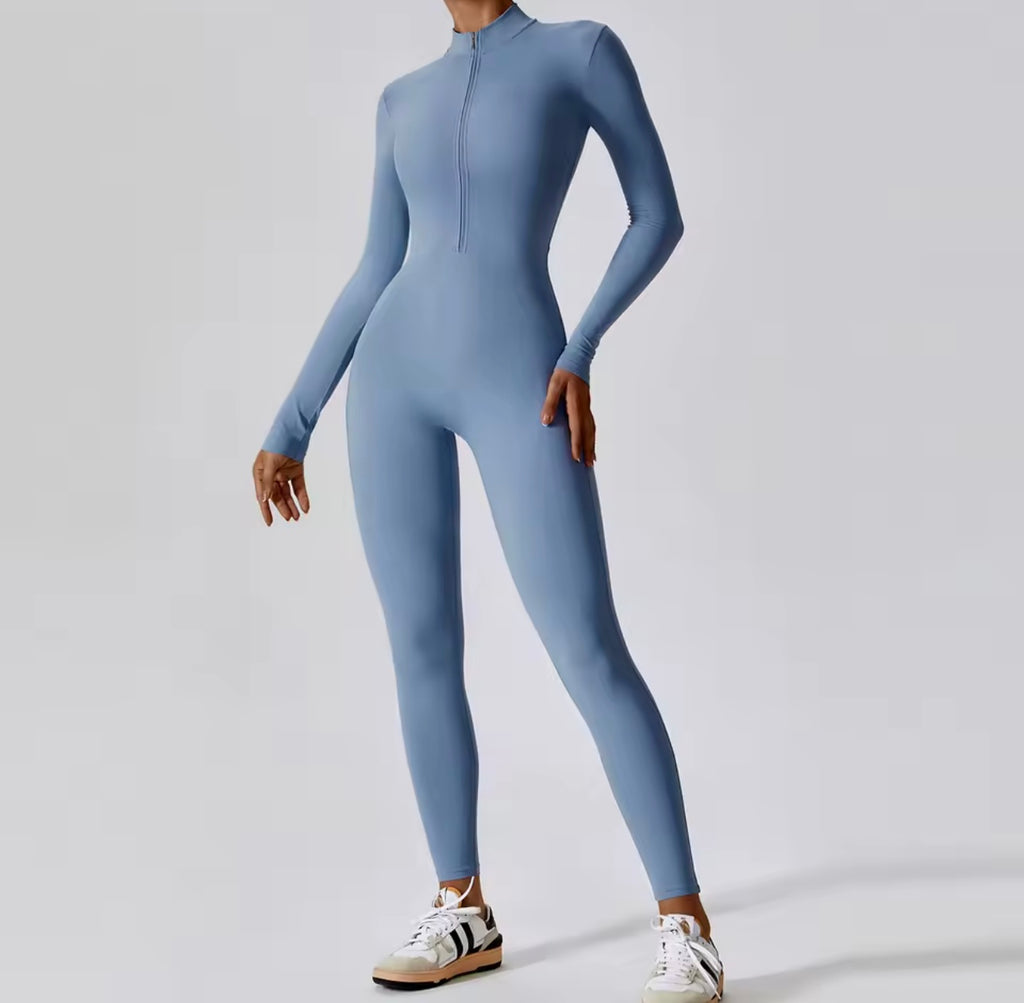 Aesthetic Long Sleeve Zipper Workout Boilersuit
