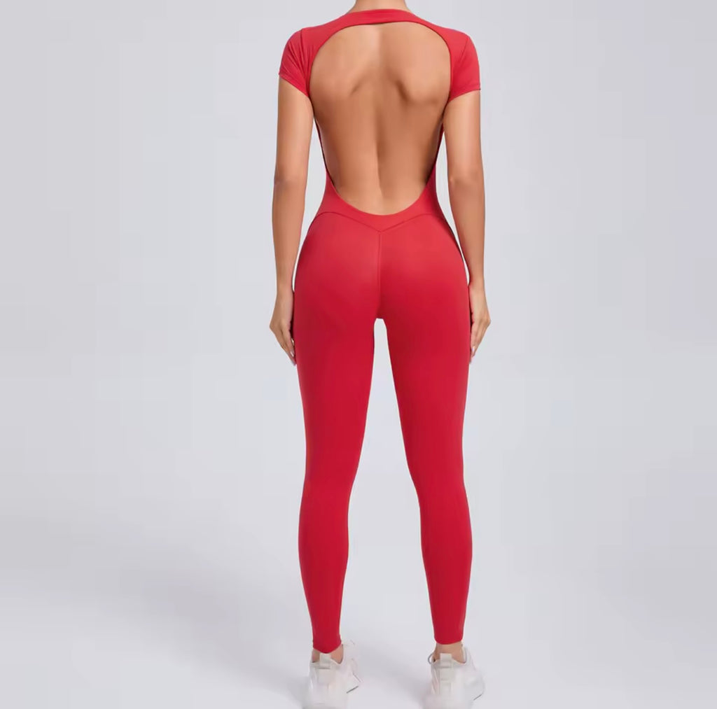 Women’s Backless Workout Jumpsuit