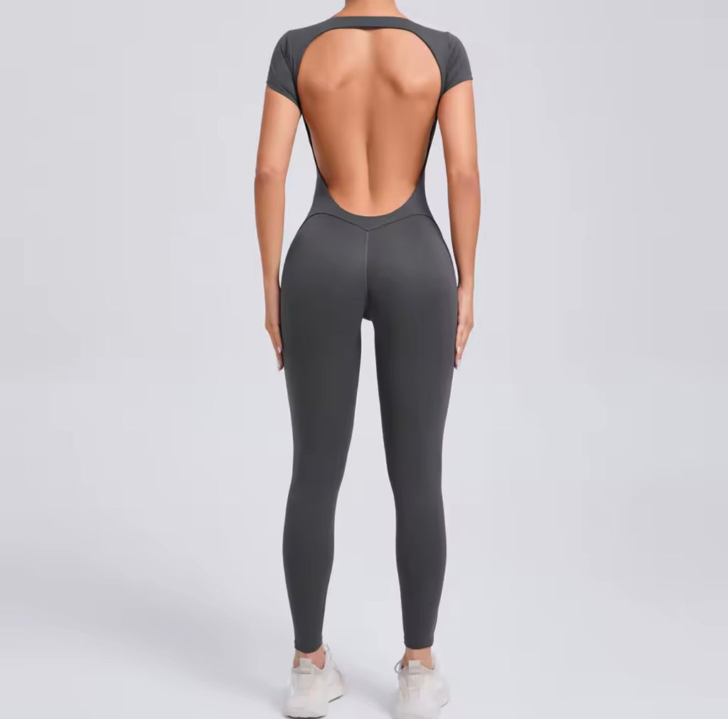 Women’s Backless Workout Jumpsuit
