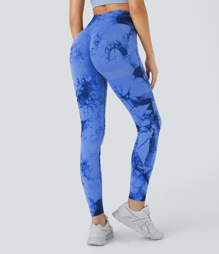 Butt Lifting High Waisted Tie Dye Yoga Leggings